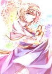  alice_margatroid ascot blonde_hair blue_eyes book capelet grimoire hairband holding holding_book knora one_eye_closed short_hair smile touhou wrist_cuffs 