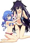  blue_eyes blue_hair date_a_live extraction highres long_hair multiple_girls panties purple_eyes purple_hair topless transparent_background underwear very_long_hair yatogami_tooka yoshino_(date_a_live) yoshinon 