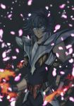  armor bad_id bad_pixiv_id blue_hair fire glowing glowing_eyes male_focus phoenix_ikki saint_seiya solo tsukasaki_ryouko 