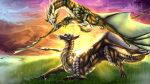  claws day digital_media_(artwork) dragon feral grass membranous_wings mollish outside scales scalie sky standing western_dragon wings 