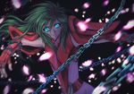  androgynous andromeda_shun armor bad_id bad_pixiv_id chain glowing glowing_eyes green_hair male_focus saint_seiya solo tsukasaki_ryouko 