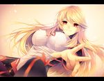  blonde_hair boots breasts detached_sleeves female gradient gradient_background large_breasts long_hair looking_at_viewer milla_(tales_of_xillia_2) red_eyes skirt smile solo tales_of_(series) tales_of_xillia_2 