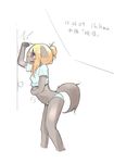  bag begging blonde_hair canine dog female fur grey_fur hair kemono mammal ぺるり 