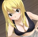  1girl blonde_hair breasts brown_eyes cleavage fairy_tail gaston18 large_breasts long_hair looking_at_viewer lucy_heartfilia navel tagme 