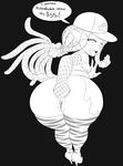  anal anal_fisting big_butt butt dreadlocks english_text female fisting hat high_heels huge_butt imp midna monochrome nintendo open_mouth pointy_ears ponytail solo text the_legend_of_zelda thecon thick_thighs tongue tongue_out twilight_princess video_games 