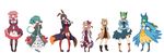  animal_ears blonde_hair blue_eyes brown_hair bunny_ears bunny_tail cat_ears cat_tail glasses gradient_hair green_eyes green_hair harumiya_ria heterochromia highres kagemiya_mitsuki kazanari_midori kinetsuki_miu kuromiya long_hair maromiya_madoka multicolored_hair multiple_girls original pink_eyes pink_hair red_eyes shikimiya_ruri short_hair tail tamamiya_tami thighhighs yellow_eyes 