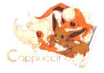  artist_name black_eyes blush creatures_(company) eevee fang flareon fluffy game_freak gen_1_pokemon hideko_(l33l3b) highres looking_at_viewer nintendo no_humans parted_lips pokemon pokemon_(creature) sample tears 