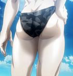  ass bikini camouflage camouflage_bikini cloud from_behind gradient gradient_background hand_on_hip head_out_of_frame jormungand legs screencap sofia_valmer solo standing stitched swimsuit 