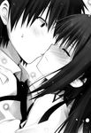  blush claire_rouge kazehaya_kamito kiss monochrome seirei_tsukai_no_blade_dance 