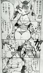  &lt;3 1boshi abs anthro big_breasts black_hair blush breasts canine cleavage clothed clothing comic female fox fur hair japanese japanese_text kemono long_hair male mammal monochrome scar sketch skimpy text translation_request 