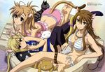  :&lt; :3 =_= ahoge all_fours animal_ears back barefoot bikini black_legwear blonde_hair blush breasts brown_eyes brown_hair cat cat_ears cat_tail cleavage duplicate embarrassed feet fingernails frilled_bikini frills hair_ribbon jewelry kirishima_akari large_breasts legs long_fingernails long_hair lying megami mizuno_kaede mole morita_kazuaki multiple_girls nail_polish necklace non-web_source nyan_koi! o_o official_art on_back petting ribbon scan school_swimsuit side-tie_bikini sitting smile soles striped striped_bikini striped_swimsuit sumiyoshi_kanako swimsuit tail tears thighhighs twintails very_long_hair 