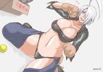  angel_(kof) ball blue_eyes king_of_fighters kof papepox2 snk white_hair 