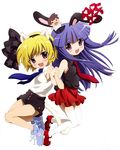  animal_ears bunny_ears cat_ears cat_tail chibi furude_rika highres higurashi_no_naku_koro_ni houjou_satoko maebara_keiichi nekomimi official_art tail 