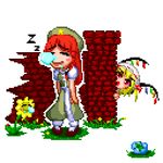  bad_id bad_pixiv_id flandre_scarlet hong_meiling lowres multiple_girls pedoroiya pixel_art sleeping touhou 