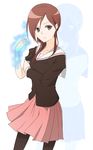  alternate_costume aura brown_eyes brown_hair kazekoshi_school_uniform long_hair pantyhose pink_skirt saki school_uniform shoushu skirt solo takei_hisa winter_uniform 