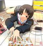  bad_id bad_pixiv_id brown_eyes brown_hair digital_media_player game_console handheld_game_console ipod ipod_touch nintendo_ds original phone playstation_portable school_uniform serafuku solo xbox_360 yasumori_zen 