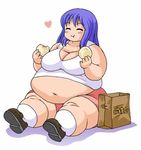  belly_stuffing eating fat happy obese sitting 