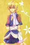  arm_warmers bad_id bad_pixiv_id blonde_hair green_eyes highres mizuhashi_parsee nr_(cmnrr) pointy_ears scarf short_hair solo touhou 