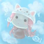  animal_hat cat_hat chatarou chibi hat long_hair megurine_luka megurine_luka_(toeto) solo toeto_(vocaloid) underwater vocaloid 