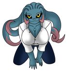  black_sclera cleavage clothed clothing female looking_at_viewer misdreavus nintendo pok&eacute;mon solo video_games yellow_eyes 