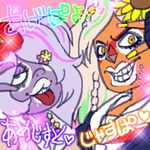  2girls amethyst_(steven_universe) dokur01 duo female ganguro gyaru japanese_text jasper lips looking_at_viewer multiple_girls steven_universe text tongue tongue_out translation_request unknown_artist 