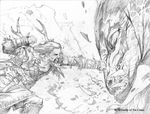  antlers blood dragon fight horn human magic_the_gathering male mammal pain punch sketch surrak_dragonclaw teeth warrior wayne_reynolds 