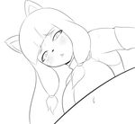  big_breasts blush breasts cat clothed clothing ecaflip feline female fur hair japanese kemono looking_back mammal miranda_(wakfu) monochrome safurantora side_boob wakfu 