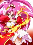  akagi_towa commentary_request cure_scarlet detached_sleeves earrings fire florence_temporary go!_princess_precure jewelry precure solo 