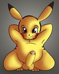  anthro anthrofied balls chubby crouching digital_media_(artwork) erection front_view hands_behind_head humanoid_penis looking_at_viewer male mammal nintendo penis pikachu pinup pok&eacute;mon pose retracted_foreskin rodent smile solo the-man-suicune uncut video_games 