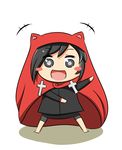  :d black_hair blush_stickers chibi commentary cross himouto!_umaru-chan lunarisaileron no_nose no_shoes open_mouth parody ruby_rose rwby short_hair smile solo 