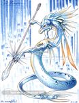 2008 agentelrond dragon ice male melee_weapon polearm reptile scalie snake spear spines tagme visimar watermark weapon 