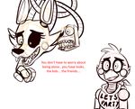  animatronic five_nights_at_freddy&#039;s five_nights_at_freddy&#039;s_2 machine mangle_(fnaf) mechanical robot toy-bonnie toy_chica_(fnaf) video_games 