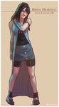  1girl arm_warmers character_name copyright_name final_fantasy final_fantasy_viii full_body jamal_campbell rinoa_heartilly simple_background smile solo 
