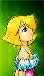  blonde_hair blue_eyes clover_(totally_spies) gradient gradient_background lips short_hair solo totally_spies 
