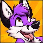  2015 ambiguous_gender anthro canine caylen fox fur mammal open_mouth purple_fur remywolf smile solo 