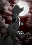  2015 anthro blue_eyes canine crystal full_moon hi_res mammal moon red_sky sky tygar_tiger white_wolf wolf 