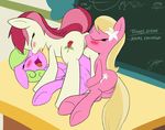  blush chalkboard daisy_(mlp) dashboom english_text female female/female feral friendship_is_magic group group_sex lily_(mlp) my_little_pony public pussy pussy_juice rose_(mlp) school sex sex_education text threesome 
