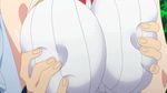  1girl animated animated_gif breast_grab breasts centorea_shianus grabbing huge_breasts monster_girl monster_musume_no_iru_nichijou 