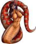  2013 alpha_channel anthro blue_eyes blue_tongue breasts brown_hair female forked_tongue hair liara_(microphone) looking_at_viewer naga navel nude raised_tail reptile scalie simple_background smile snake snow-mishibari solo tongue tongue_out transparent_background 