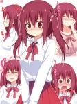  akane_souichi blush breasts brown_eyes brown_hair eating ebina_nana expressions full-face_blush himouto!_umaru-chan large_breasts long_hair looking_at_viewer spoon twintails wavy_mouth 