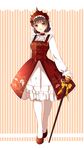  brown_eyes brown_hair dress highres lolita_fashion original pandako pantyhose short_hair solo white_legwear 