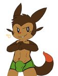  action anthro boxer_briefs bulge chespin clothing grin male nintendo oob pok&eacute;mon pose solo underwear video_games 
