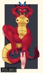  anthro breasts chinese_dragon crossgender dragon feet female fur looking_at_viewer mushu nipples paws popesslodovica pussy solo_focus 