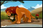  cum disney feline feral kael_tiger lion male male/male mammal simba the_lion_king 