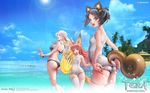  adjusting_clothes adjusting_swimsuit animal_ears artist_request ass beach bikini black_hair blonde_hair blue_eyes breasts brown_eyes brown_hair cloud copyright_name covered_navel day dog_ears elf elin_(tera) fox_ears green_eyes highres innertube long_hair looking_back medium_breasts multiple_girls ocean official_art old_school_swimsuit one-piece_swimsuit outdoors pointy_ears ribbon school_swimsuit sky small_breasts squirrel_ears sun swimsuit tail tera_online thighhighs tree wallpaper white_school_swimsuit white_swimsuit 