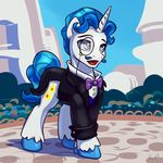  2015 clothing equine fancypants_(mlp) feral friendship_is_magic horn horse karol_pawlinski male mammal my_little_pony pony smile solo unicorn 