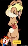  alpha_channel anthro backshot bottomless butt clothed clothing half-dressed lagomorph lola_bunny long_ears looney_tunes mammal rabbit simple_background smile space_jam transparent_background warner_brothers 