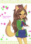  brown_eyes brown_hair canine dog female hair happy_birthday kemono mammal open_mouth show_by_rock!! 空豆いずき 