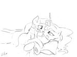  2015 blush duo equine female female/female feral friendship_is_magic horn kissing mammal my_little_pony princess_luna_(mlp) silfoe twilight_sparkle_(mlp) winged_unicorn wings 
