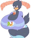  2015 anthro avian big_breasts bird breasts busty_bird cleavage clothed clothing english_text erect_nipples female huge_breasts jaeh nipples solo text 